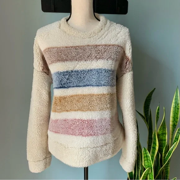 ❗️Sold❗️[ Thread & Supply ] Fairlyn Crewneck Sherpa Pullover Sweater • S - Picture 4 of 11